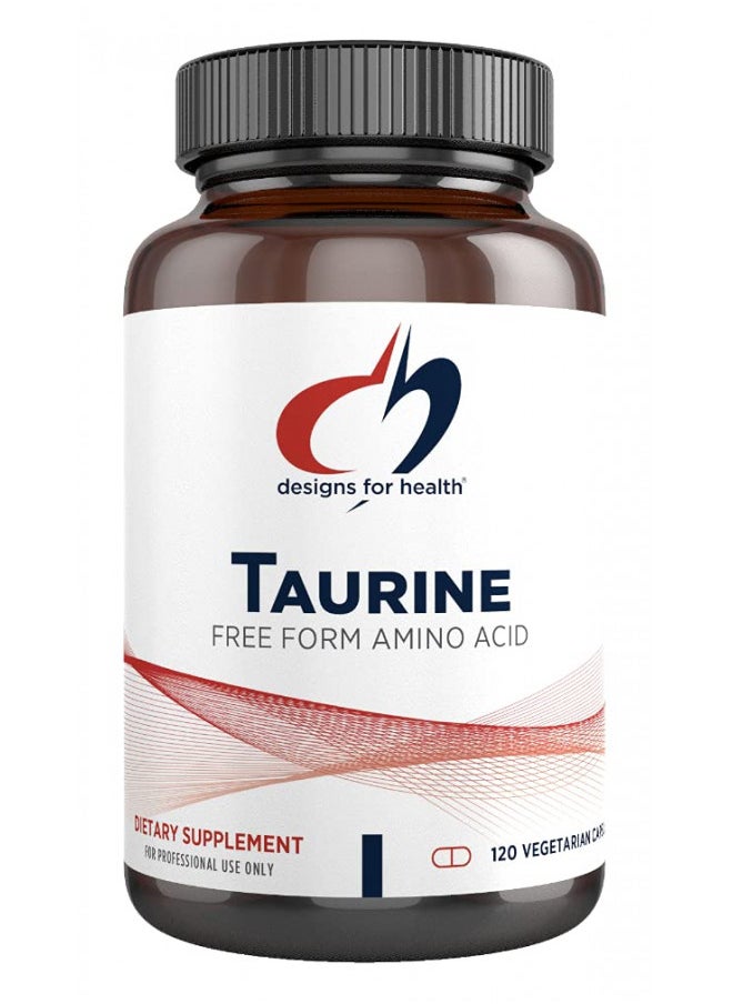 Designs for Health Taurine Capsules - 1000mg (1g) Taurine Amino Acid Pills - Cardiovascular Support - Non-GMO + Vegan Supplement (120 Capsules)