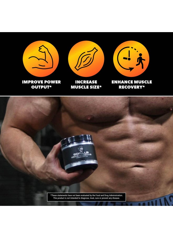 Gorilla Mind Gorilla Mode Creatine Creatine Monohydrate Micronized Powder / Improved Muscle Size, Power Output and Strength / 5 Grams per Servings, 30 Servings