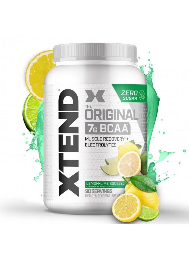 XTEND Original BCAA Powder Lemon Lime Squeeze | Sugar Free Post Workout Muscle Recovery Drink with Amino Acids | 7g BCAAs for Men & Women | 90 Servings