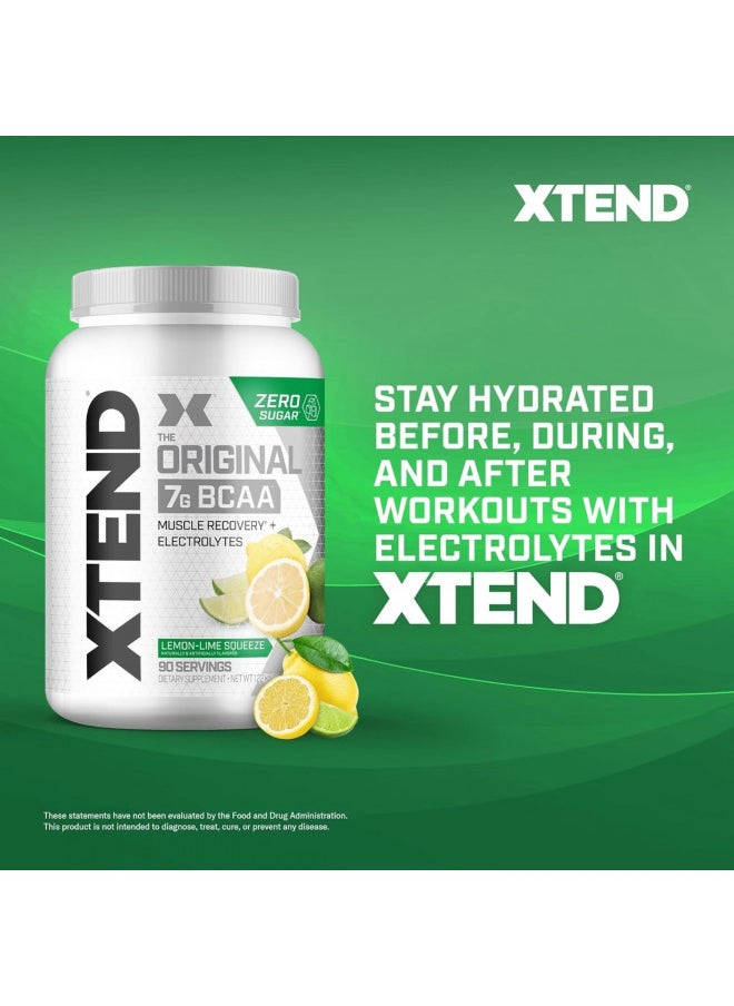 XTEND Original BCAA Powder Lemon Lime Squeeze | Sugar Free Post Workout Muscle Recovery Drink with Amino Acids | 7g BCAAs for Men & Women | 90 Servings