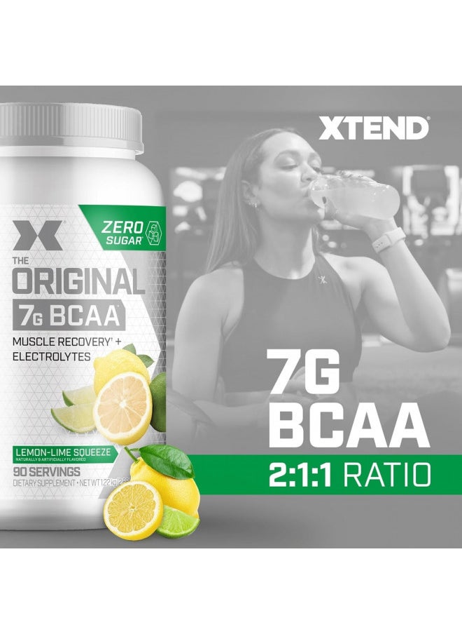 XTEND Original BCAA Powder Lemon Lime Squeeze | Sugar Free Post Workout Muscle Recovery Drink with Amino Acids | 7g BCAAs for Men & Women | 90 Servings