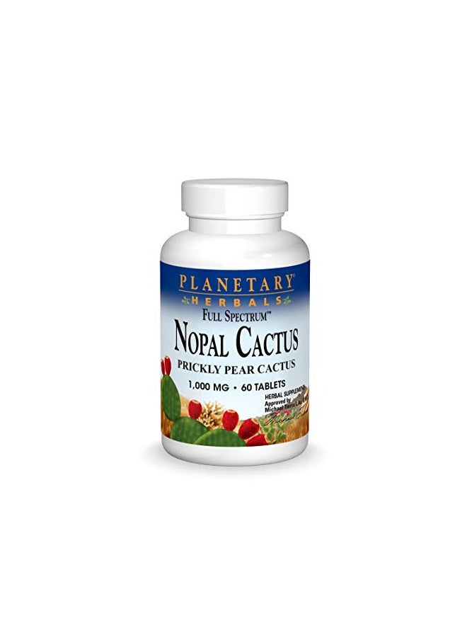 Planetary Herbals Full Spectrum Nopal Cactus 1000mg Prickly Pear Cactus Antioxidant - 100% Natural - 60 Tablets