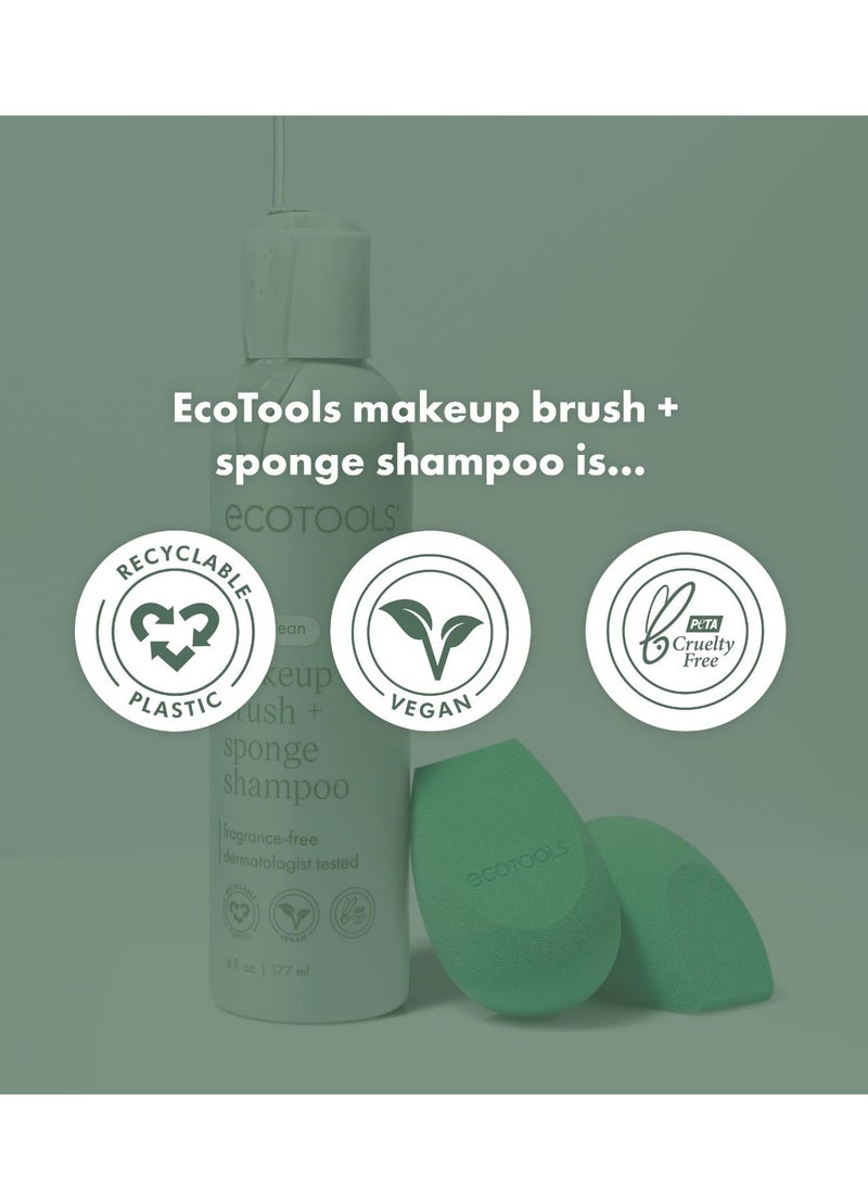 Cleanser Shampoo for Makeup Brush Sponge Puffs Remove Makeup and Impurities Fragrance Free No Harsh Chemicals Vegan and Cruelty Free 6 fl oz 177 ml 1 Count