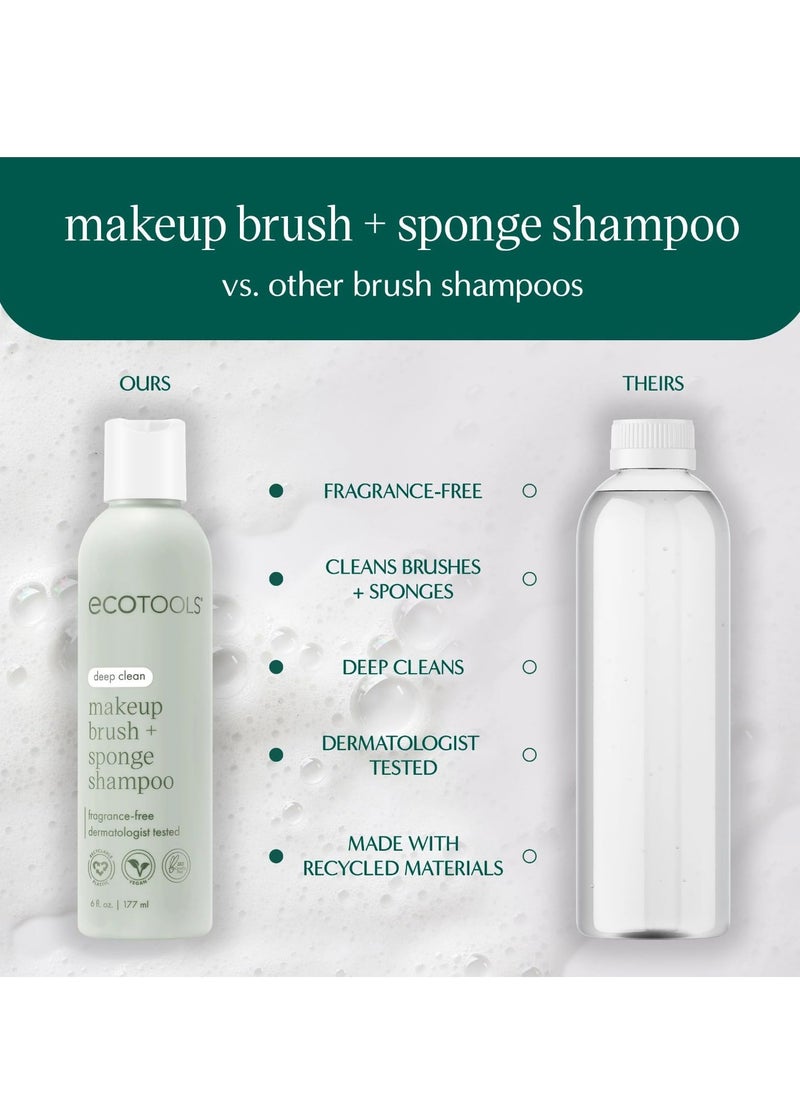 Cleanser Shampoo for Makeup Brush Sponge Puffs Remove Makeup and Impurities Fragrance Free No Harsh Chemicals Vegan and Cruelty Free 6 fl oz 177 ml 1 Count