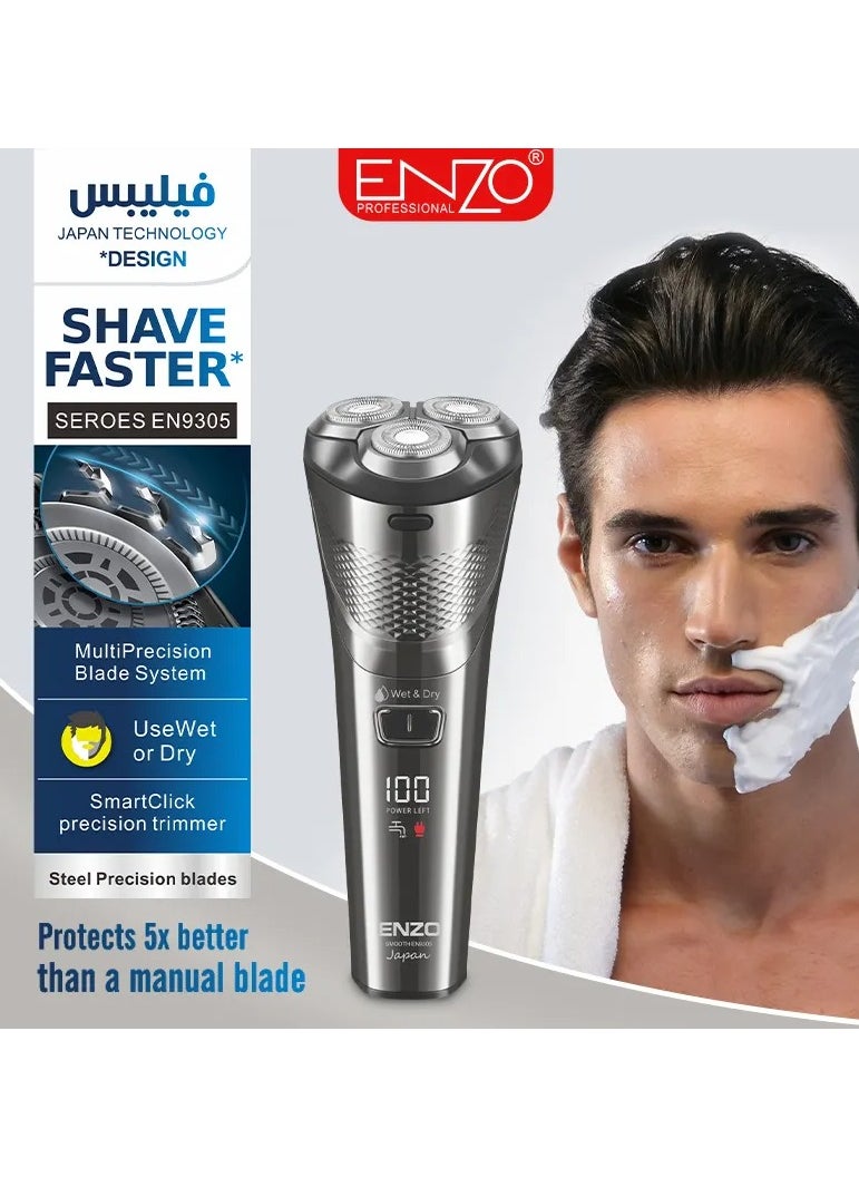 ENZO EN-9305 Electric Household Washable Shaver 3D Floating Rotary Rechargeable Razor