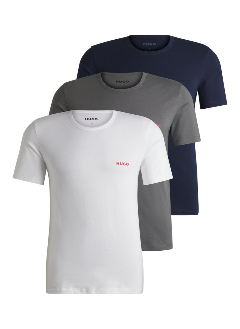 Three-pack of underwear T-shirts in cotton jersey