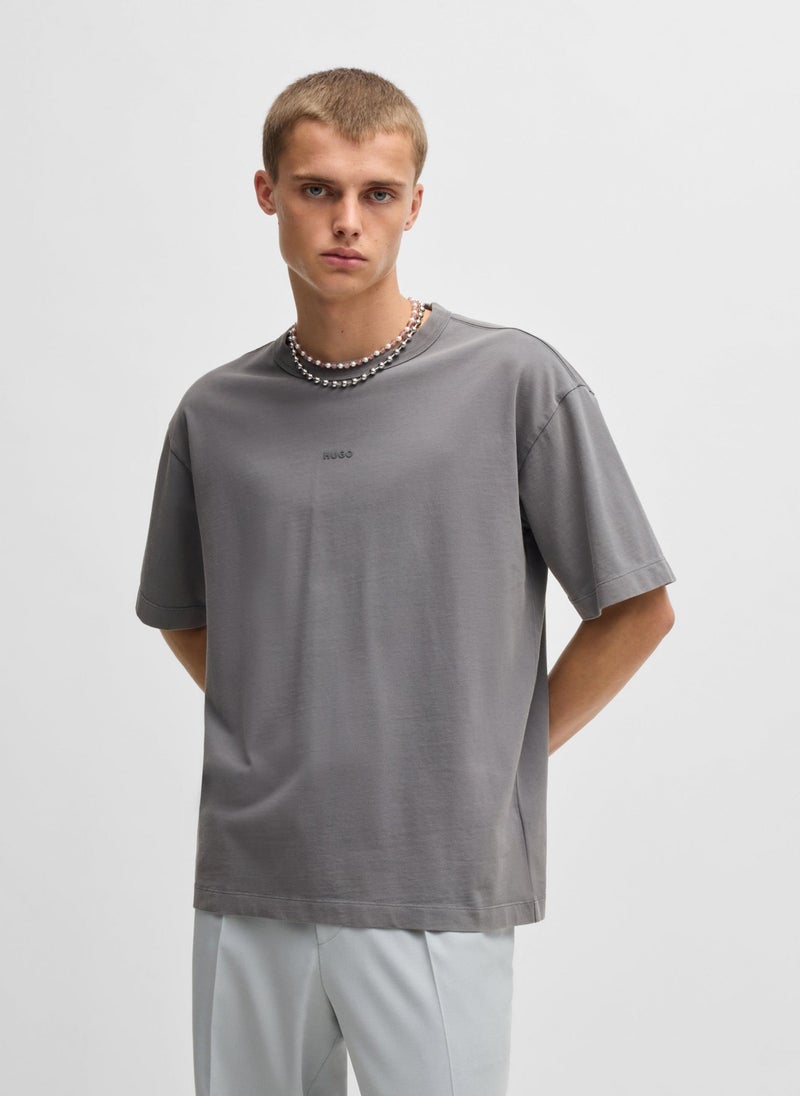 Cotton-jersey relaxed-fit T-shirt with logo print