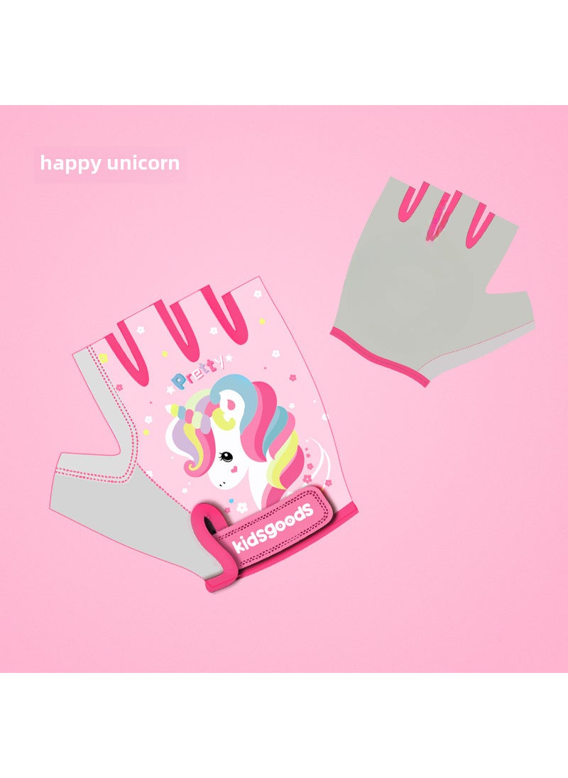 Kids Cycling Gloves Non-Slip Shock-Resistant Joy Unicorn