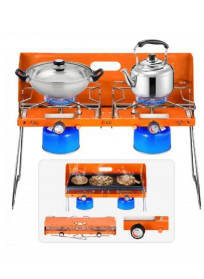 Camping Stove Double Burner Portable Folding  gas Stove