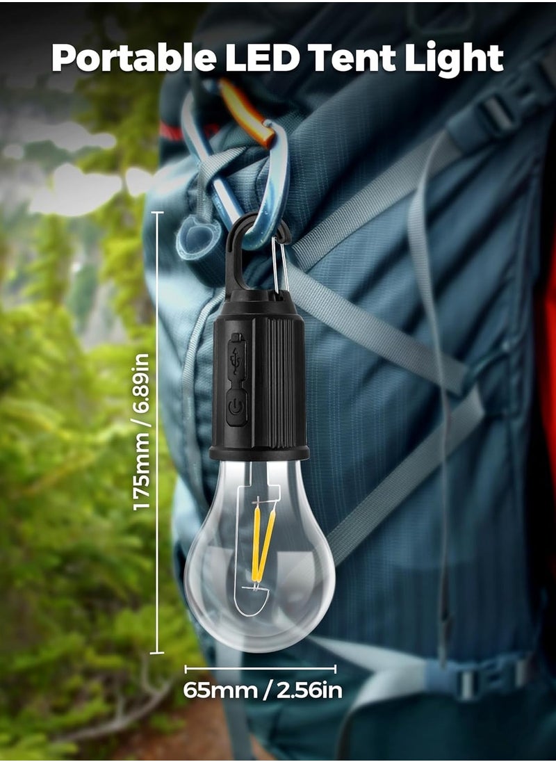 Camping Lights, Waterproof LED Tent Lights with USB Cable, 3 Modes Hanging Camping Lantern