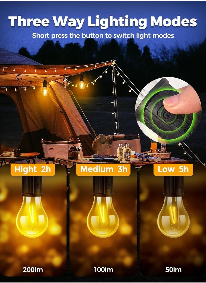 Camping Lights, Waterproof LED Tent Lights with USB Cable, 3 Modes Hanging Camping Lantern