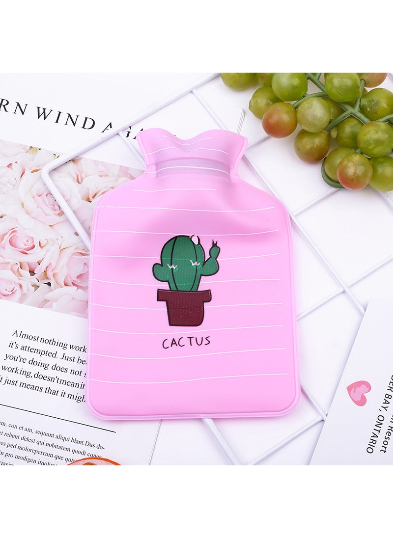 1 x 5 pcs Mini PVC Pearlescent Hot Water Bottle Cartoon Hand Warmer Cactus