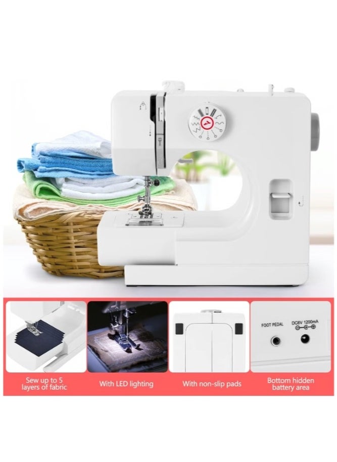 Sewing Machine,Sewing Machine for Beginners,Mini Sewing Machine with 12 Built-In Stitches,Dual Speed,Two Thread,Adjustable Speed with Foot Pedal