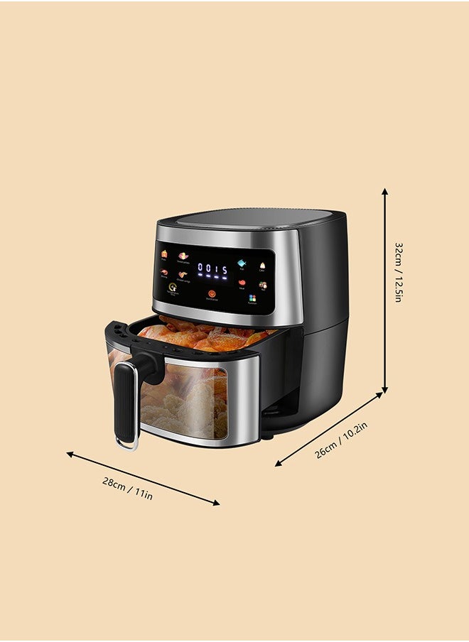 Digital Air Fryer Large Size With One-touch Panel, 360° Turbo Airflow Tech, Nonstick Air Fryers Basket,Dishwasher-safe,Automatic power-off memory 6.8L 2000W KW-0634 Black