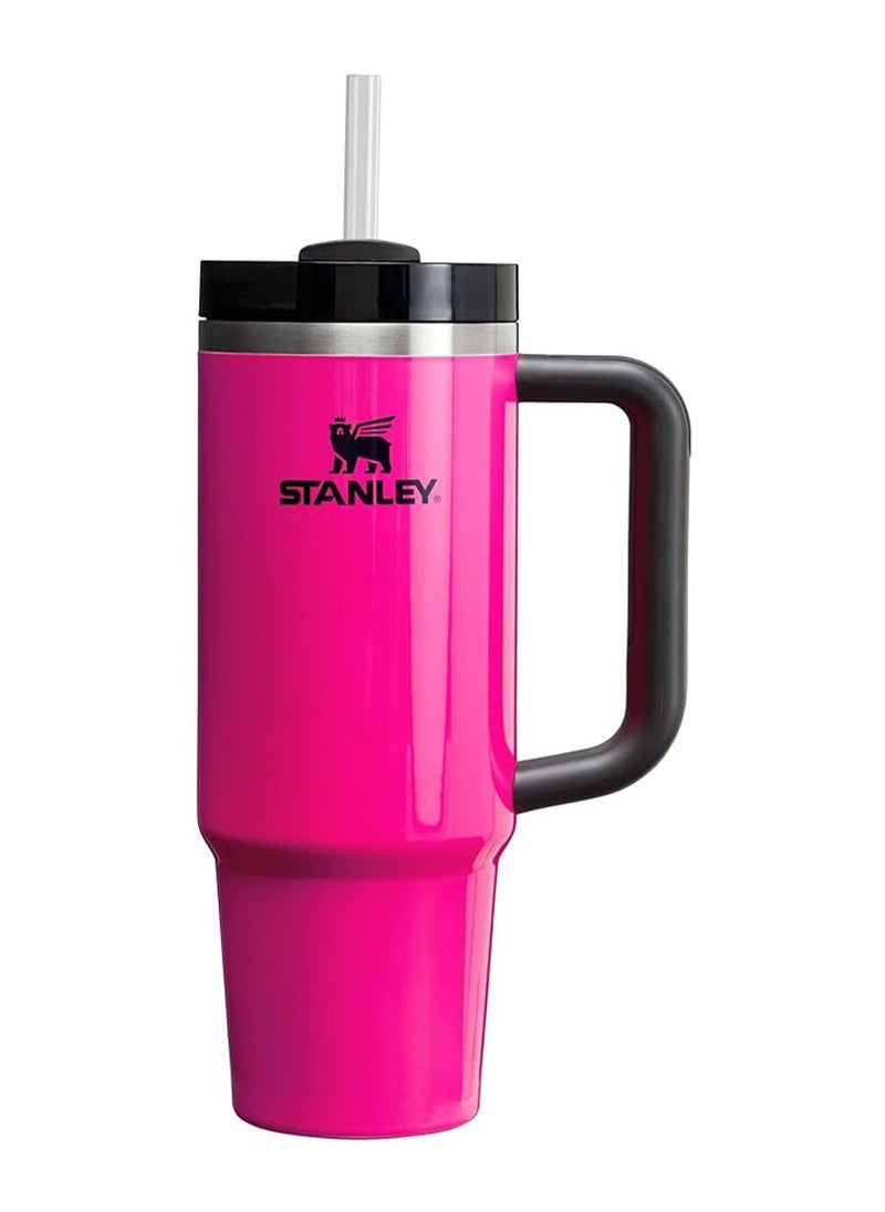 Stanley Quencher H2.0 FlowState Tumbler 30OZ NEON PINK Stainless Steel Vacuum Insulated with 3-Position Lid and Straw Perfect for Water Iced Tea Coffee On-the-Go Hydration Ideal Gift Stanley Cup