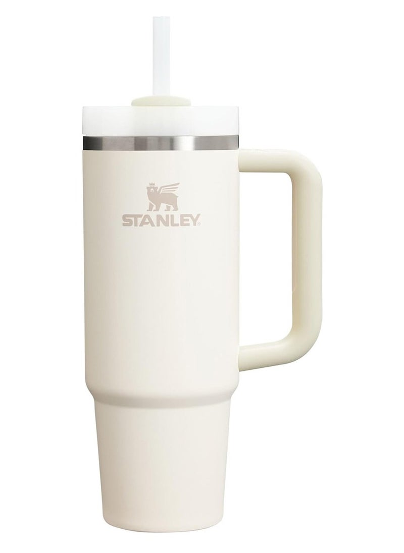 Stanley Quencher H2.0 FlowState Tumbler 30OZ CREAM Stainless Steel Vacuum Insulated with 3-Position Lid and Straw Perfect for Water Iced Tea Coffee On-the-Go Hydration Ideal Gift Stanley Cup