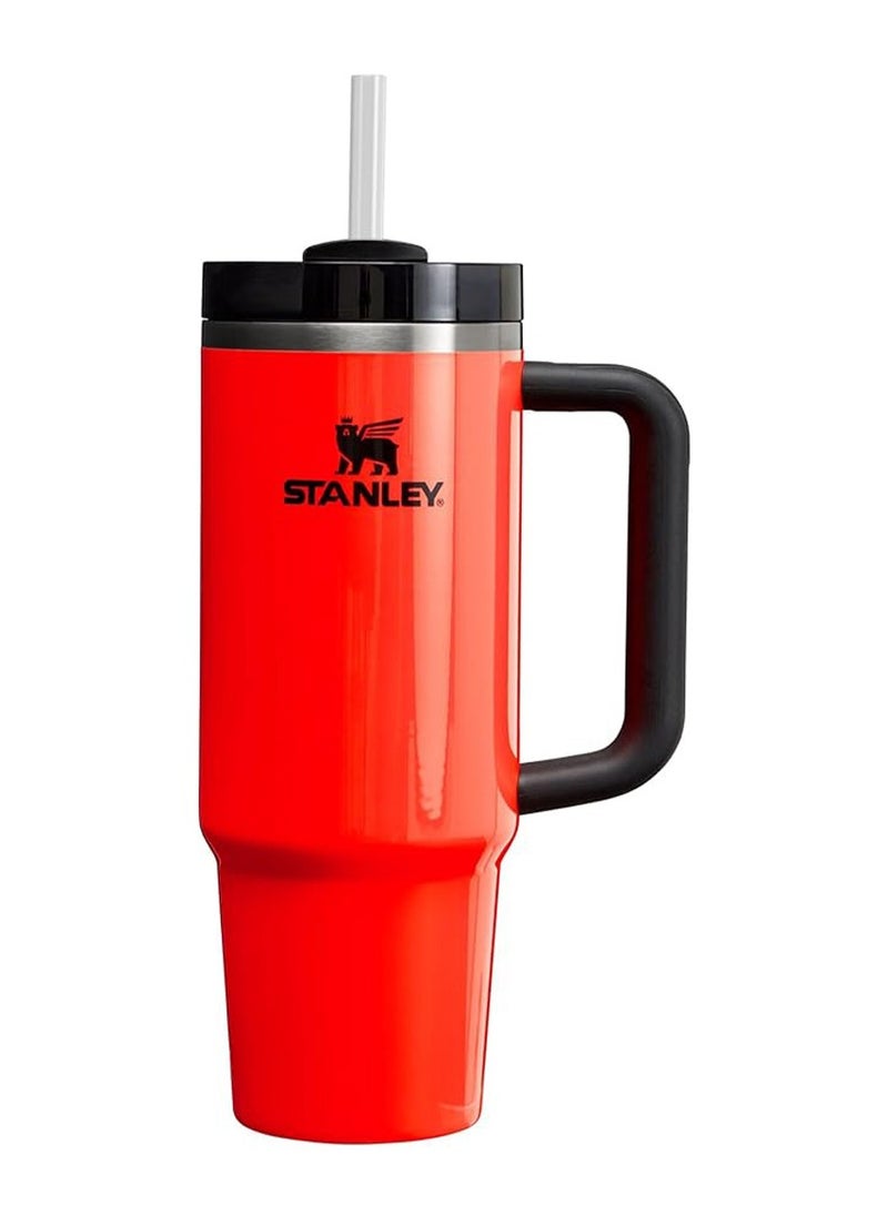 Stanley Quencher H2.0 FlowState Tumbler 30OZ NEON ORANGE  Stainless Steel Vacuum Insulated with 3-Position Lid and Straw Perfect for Water Iced Tea Coffee On-the-Go Hydration Ideal Gift Stanley Cup