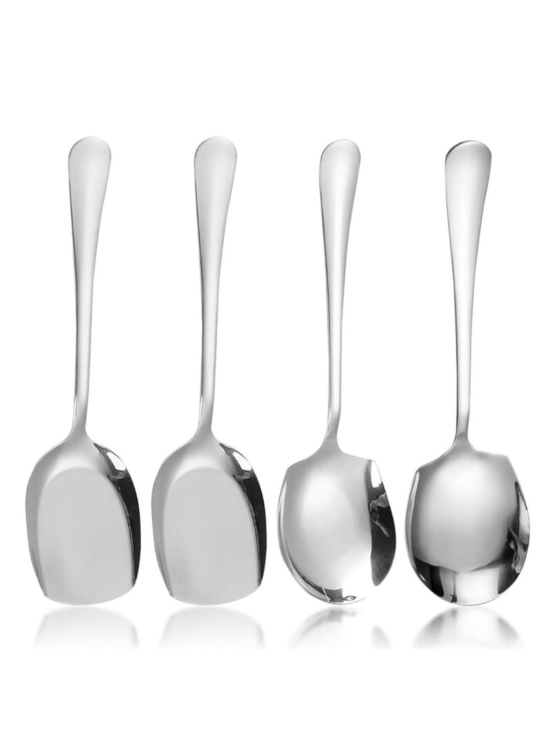 Stainless Steel Large Buffet Serving Spoons with Long Handles Salad Spoon for Kitchen Restaurant Banquet