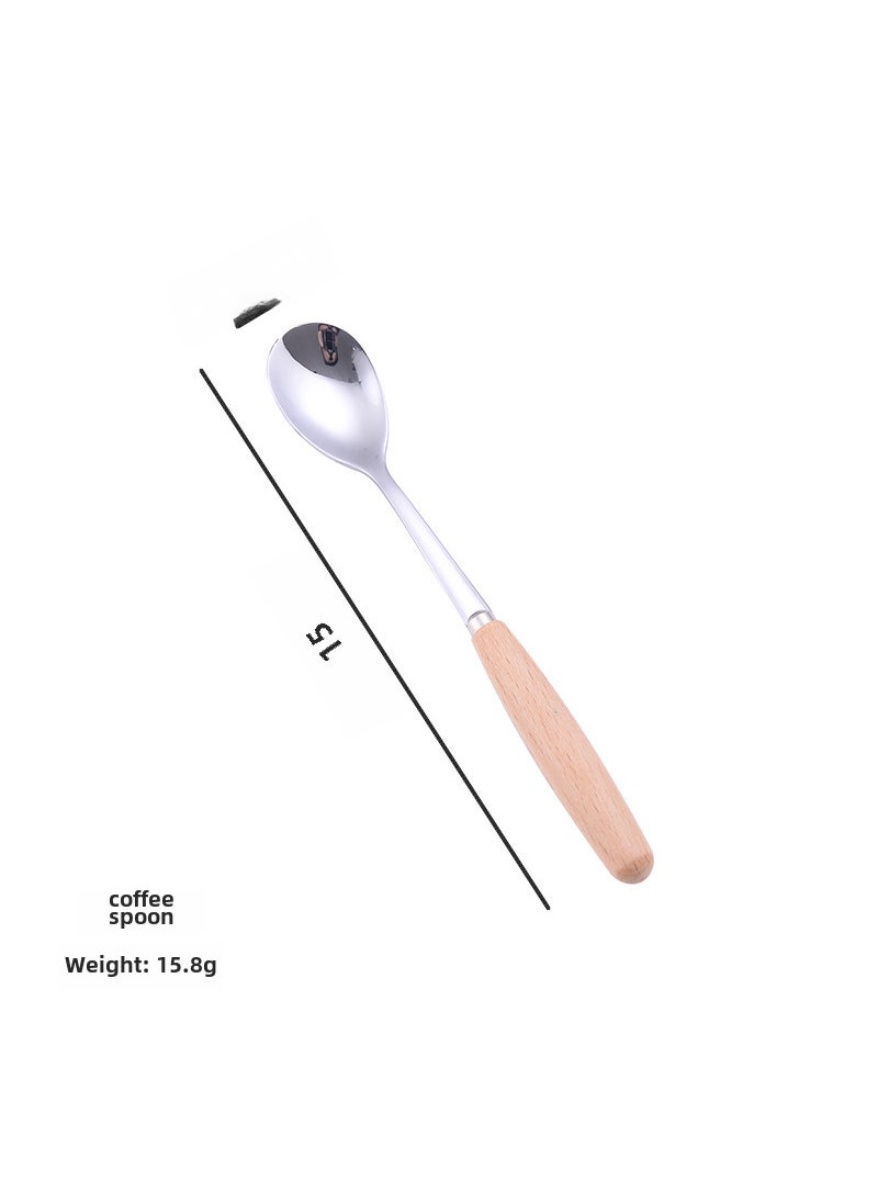 Stainless Steel Cutlery Wooden Handle SetNo. 4 coffee spoon No. 4 coffee spoon