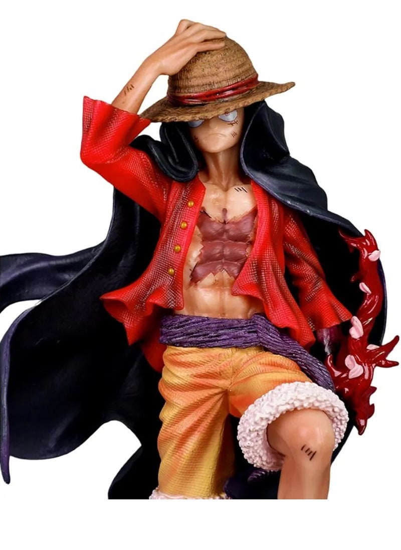 Action Figure Monkey D Luffy Sculpture Four Emperors Yonko Realistic Collectible Character Model Ornaments Statue, Multicolor