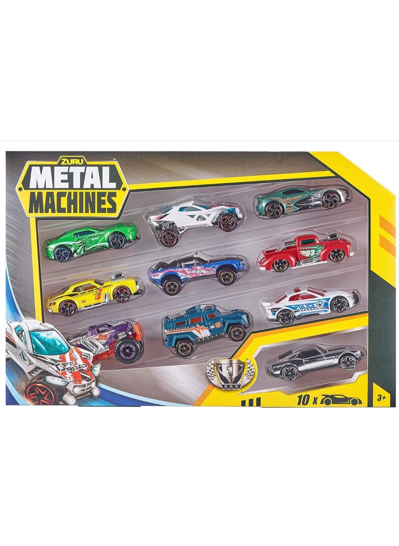 Zuru Metal Machines Mini Racing Car Toy (Set B) (10 Pack) Collectible Mini Vehicle Toy Cars for Boys Kids Gift Set