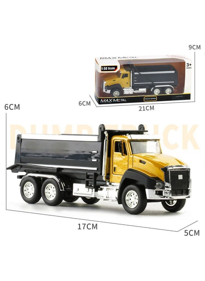 Max Metal Die-Cast Transport Vehicles Truck Toys (3 Pack) 1:50 Pull Back Metal Model (Set Y) Cement Mixer Truck, Excavator Truck and Dump Truck