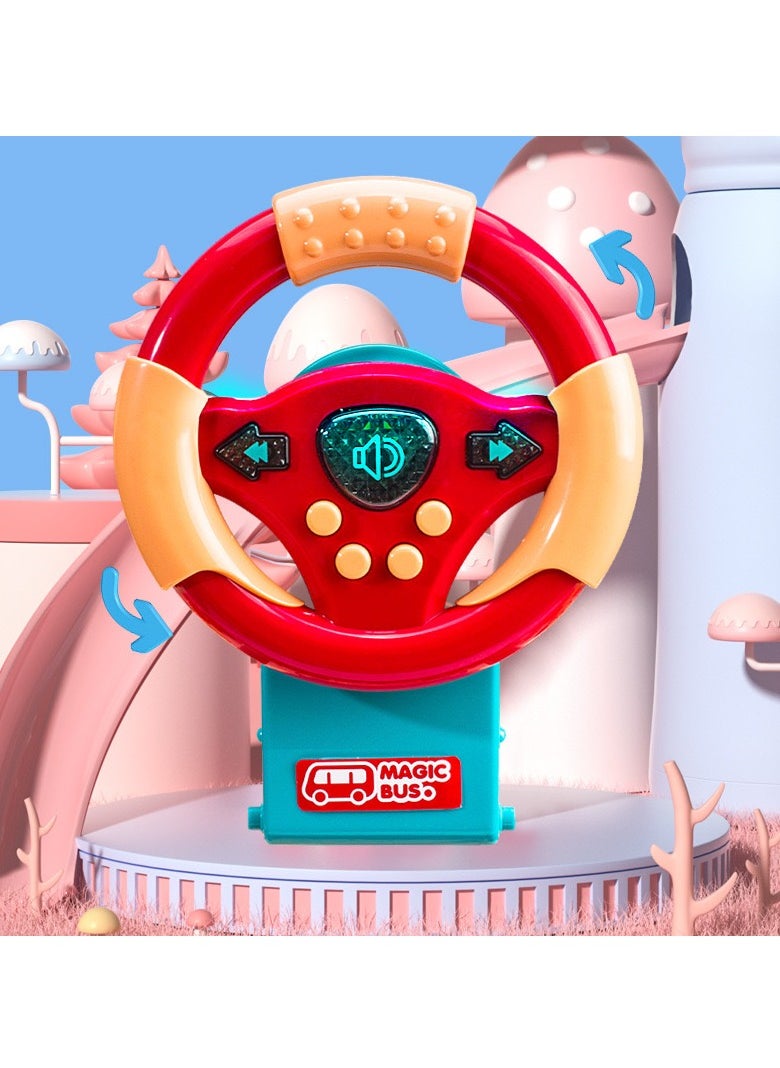 School Bus Toy with Sound and Light Simulation Steering Wheel Gear Toy Musical School Bus Toy for Toddler, Educational Bus Driving Toy Multifunction Preschool Gift Children Boy Girl Toy