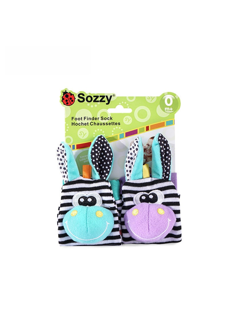 Sozzy Cute Animal Rattle Plush Socks for Babies 0-12M 005 color card socks (double)