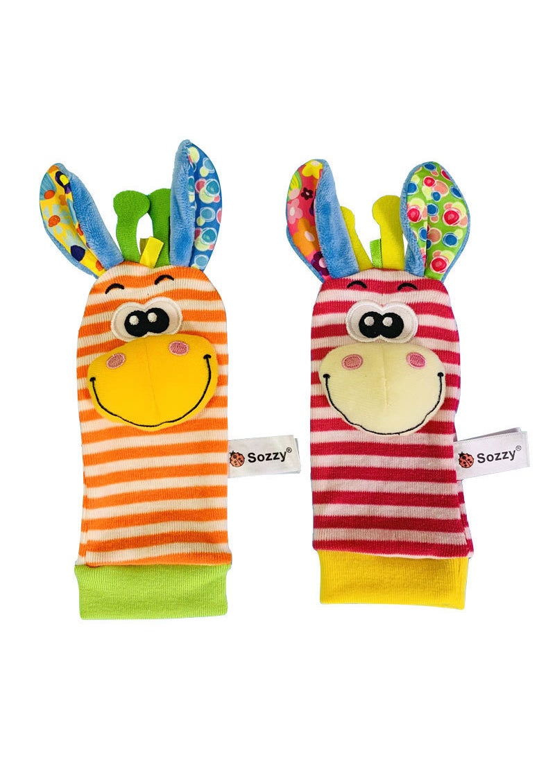 Sozzy Cute Animal Rattle Plush Socks for Babies 0-12M 004 socks (double)