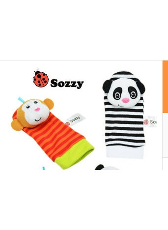 Sozzy Cute Animal Rattle Plush Socks for Babies 0-12M 003 socks (double)