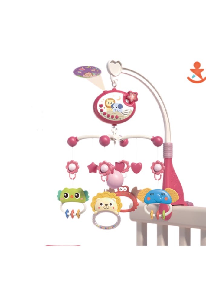 Hot selling Remote baby crib bell toy multifunctional music rotating bedside bell baby smoothing toy