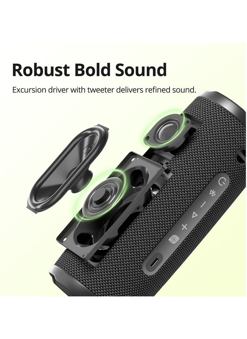 Tronsmart Mirtune C3 Plus 30W Loud Stereo Sound, IPX7 Waterproof, TWS Pairing, 18H Playtime - Portable & Durable Outdoor Bluetooth Speaker Blue