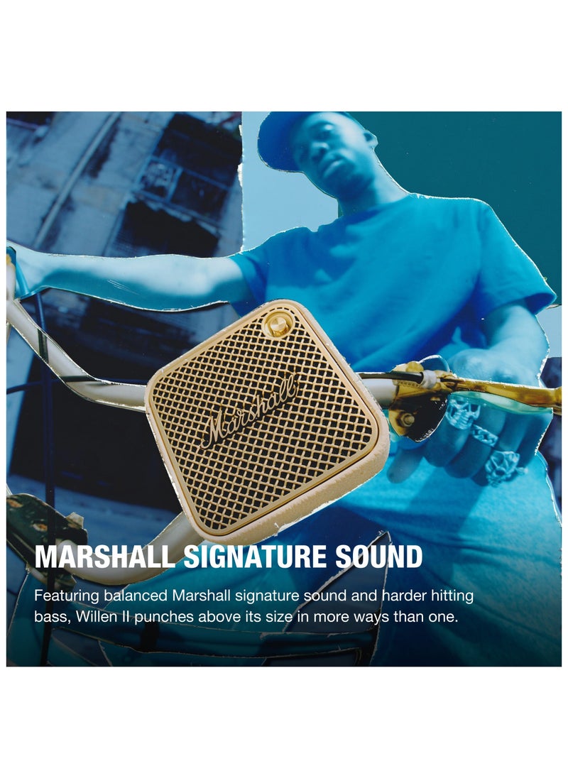 Marshall Willen II Wireless Bluetooth Speaker, over 17+ Hours Playtime, Dust and Waterproof Design (Cream)