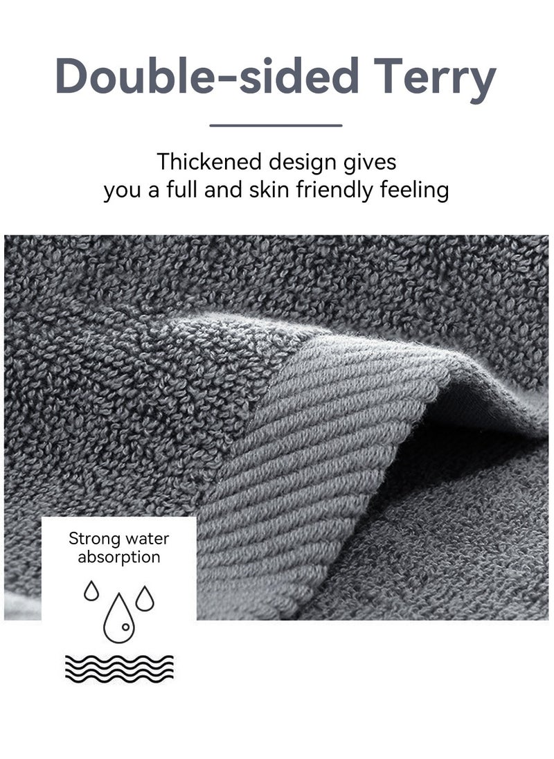 3PCS Cotton Bath Towel Set Fast Absorbent Skin-friendly and Soft Bath Towel*1PCS and 2PCS Towels Grey