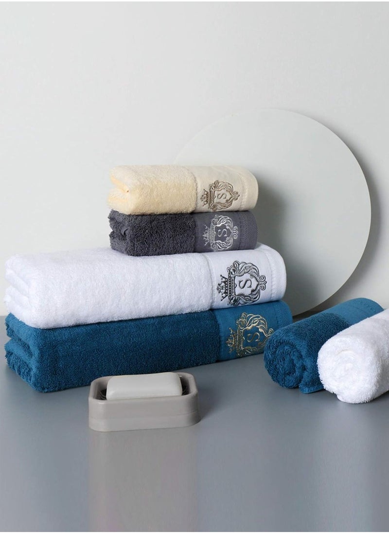 3PCS Cotton Bath Towel Set Fast Absorbent Skin-friendly and Soft Bath Towel*1PCS and 2PCS Towels Blue