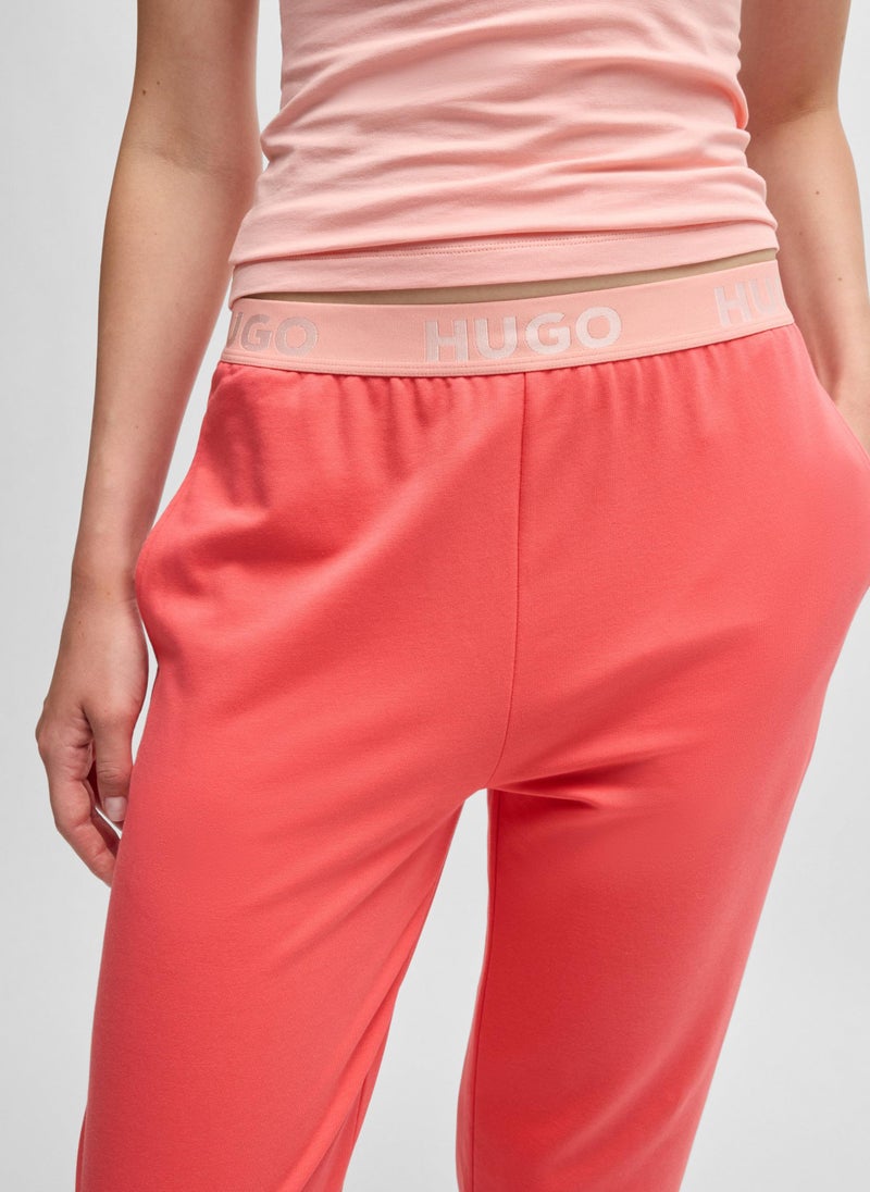 Cotton-blend tracksuit bottoms with logo waistband