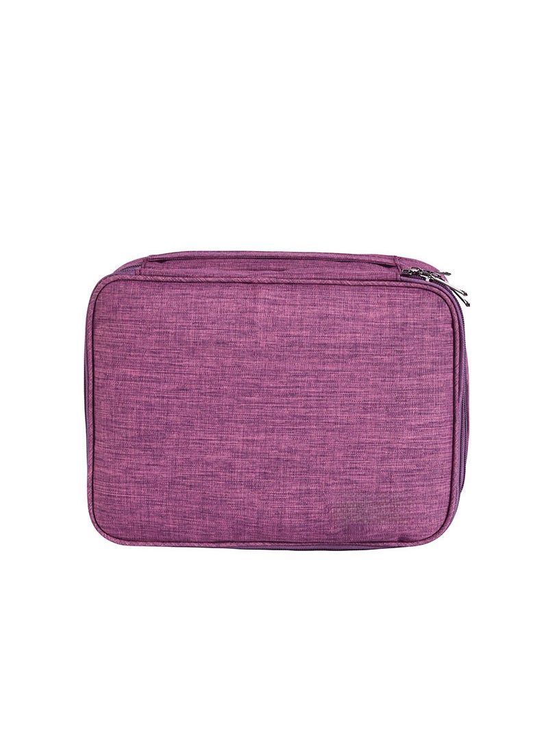 Korean Triple-Layer Gadget Organizer Bag Purple