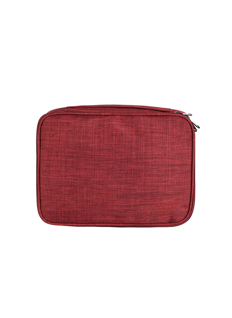 Korean Triple-Layer Gadget Organizer Bag Wine red