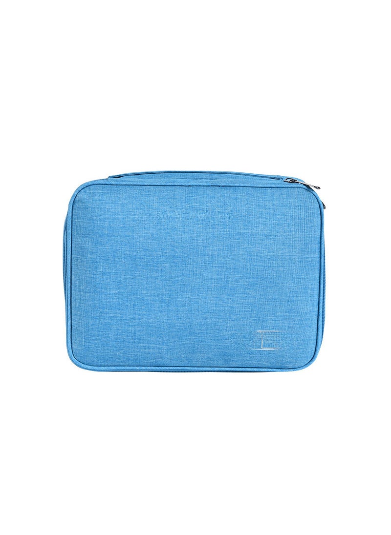 Korean Triple-Layer Gadget Organizer Bag Sky Blue