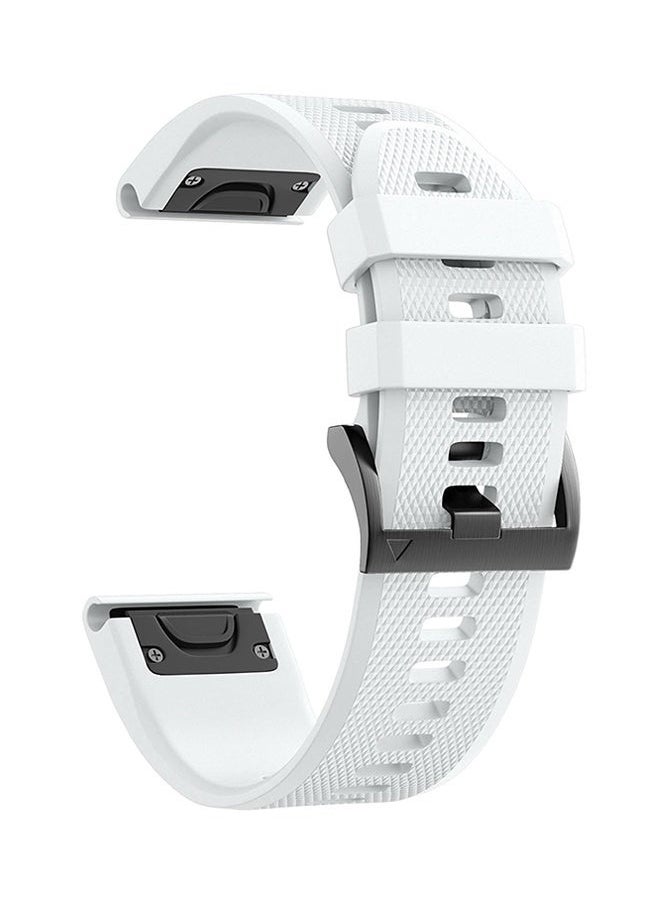 Silicone Replacement Smartwatch Band For Garmin Fenix 5X/3/3 HR GPS White