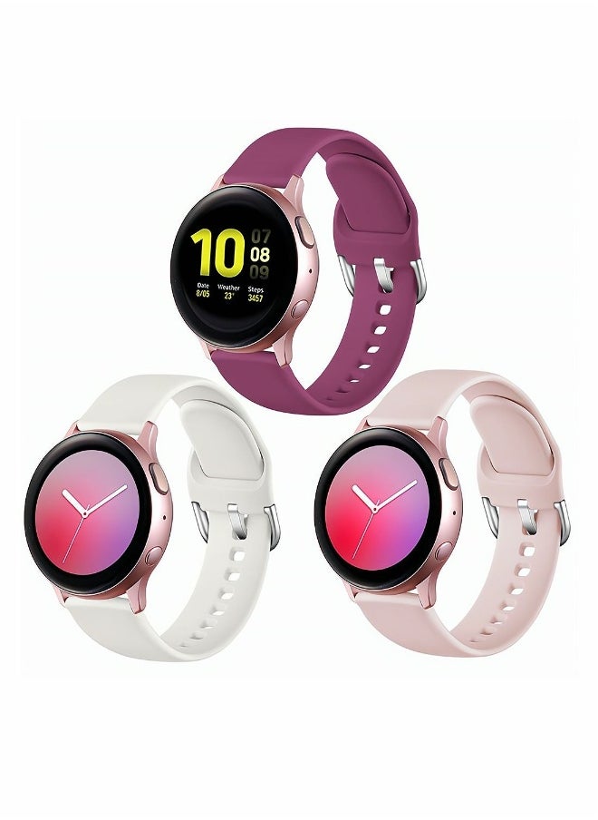 3 Pack 20 mm Watch Bands Compatible for Samsung Galaxy Watch Active 2