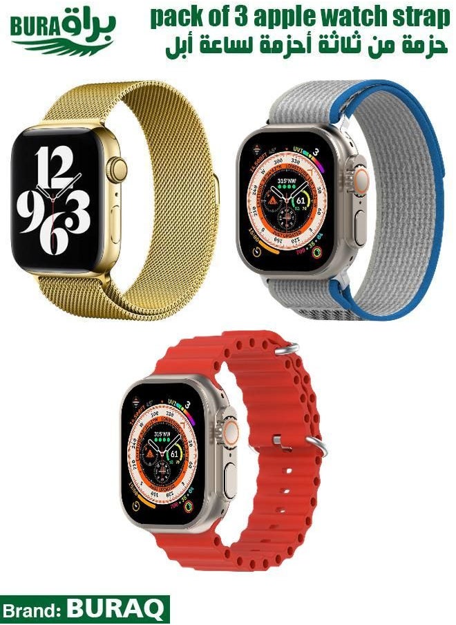 Apple Watch Band Strap For Apple Watch Ultra 2/Ultra 49mm, Series 10 46mm, 9/8/7 45mm, SE2/SE/6/5/4 44mm, 3/2/1 42mm