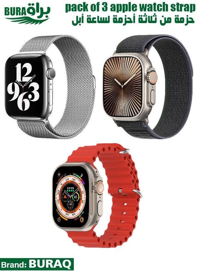 Apple Watch Band Strap For Apple Watch Ultra 2/Ultra 49mm, Series 10 46mm, 9/8/7 45mm, SE2/SE/6/5/4 44mm, 3/2/1 42mm