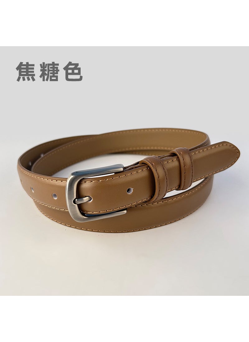 Womens Vintage Leather Belt 25250-Caramel