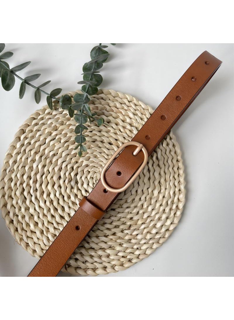 Luxury Skinny Belt Women Versatile Leather Fashion Brown