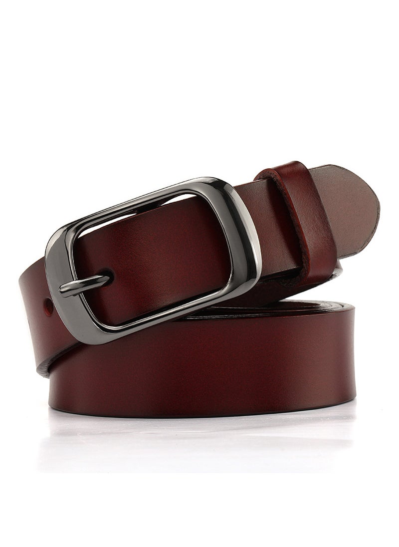 Womens Vintage Leather Belt for Casual Jeans 30086-Coffee