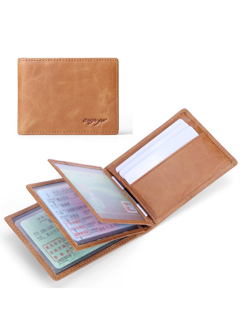 Retro Wax Leather Driving License HolderDouble loose-leaf brand Double loose-leaf brand