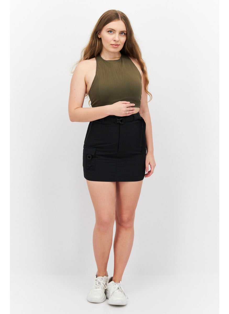 Women Sportswear Fit Solid Outdoor Skirt, Black