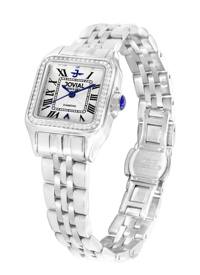 JOVIAL 5045LSMQ01DE Women's ,Stainless Steel Watch, 24mm, White Dial