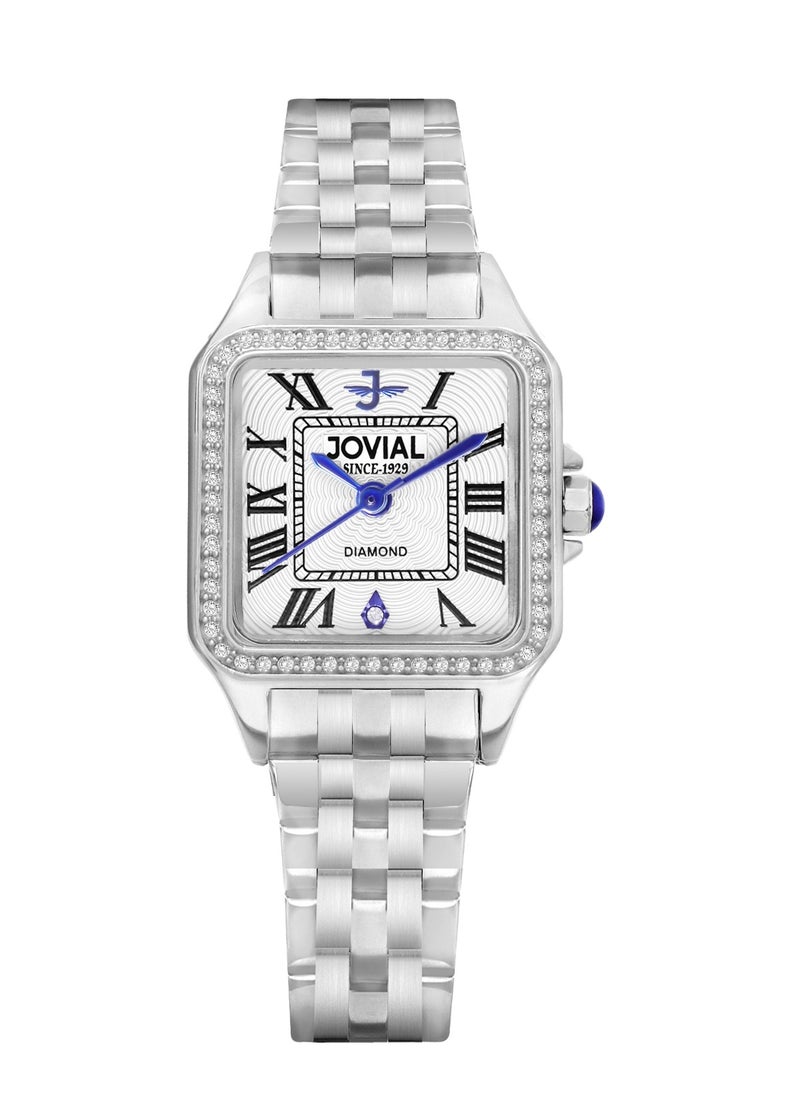 JOVIAL 5045LSMQ01DE Women's ,Stainless Steel Watch, 24mm, White Dial